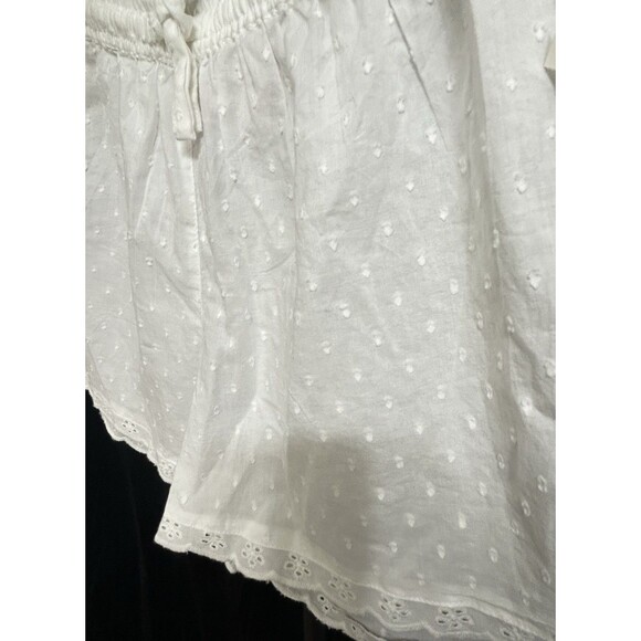 Marina Luna Womens S Eyelet Embroidered White PJ Shorts or Swim cover Shorts NWT - Picture 8 of 12
